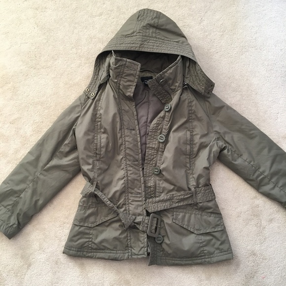 ⭐️ Women’s Field Jacket Removeable Hood Belt Khaki - Picture 1 of 16